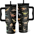Dinosaurs Tumbler 40 Oz, Dinosaur Gifts For Women, Cute Dinosaurs Tumbler With Handle, Birthday Gifts For Dinosaur Lovers, Travel Insulated Tumblers Cup