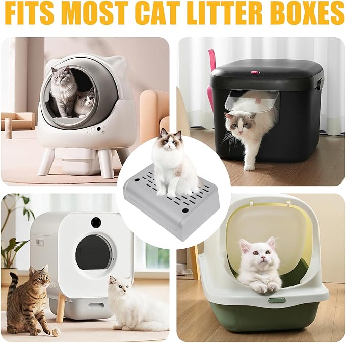 Litter Box Step, Cat Ramp for Litter Automatic Cat Litter Box Self Cleaning with Filter Function, Anti-Litter Tracking Pets Pedal Step Stool Litter Catcher Tray 11.8x8.7x3.9In(Gray)