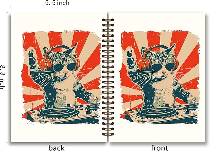 KDHTY Cute Cat Planner Journal Spiral Notebook for Teen Girls,Cat Stationary for Women Girls,Cats Diary School Notebooks for School Aesthetic,Cat Lover Gifts for Women,Hardcover Lined Notebook 5.5 x 8.3