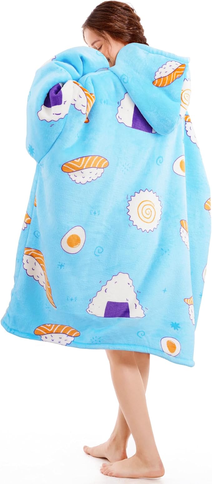 Narecte Cozy Oversized Blanket Hoodie Wearable Blanket Adults Soft Hooded Blanket Hoodie Birthday Gifts for Women Christmas