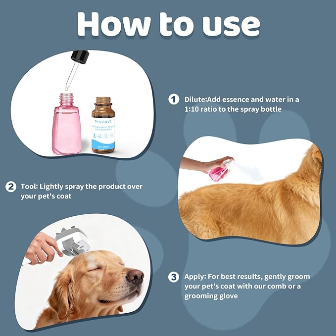 No-Rinse Pet Shampoo & Conditioner Essence for Cats | Includes Fine Mist Spray Bottle (60ml/2oz) to Nourish & Shine | Conditioning Formula Soothes Skin, Dilute Before Use,Pomegranate Scent,0.34oz*2