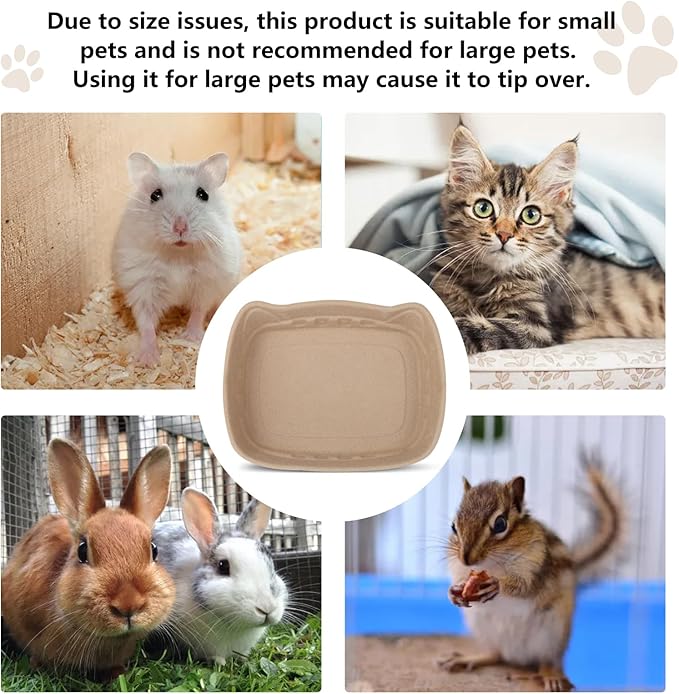Disposable Cat Litter Boxes 6-Pack, Compact Cat Ear Design, Sturdy Travel Litter Box for Kittens & Small Cats, Recyclable Cardboard Litter Tray for Home, Car & Crate Use