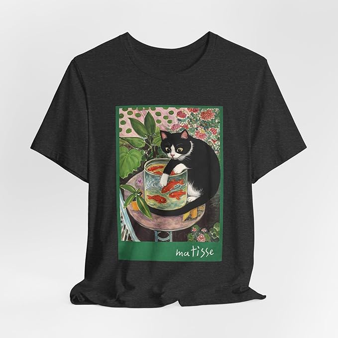 Vintage Cat Painting T Shirt, Matisse Inspired Cat Tee, Retro Art Aesthetic Shirt, Funny Cat Lover Gift