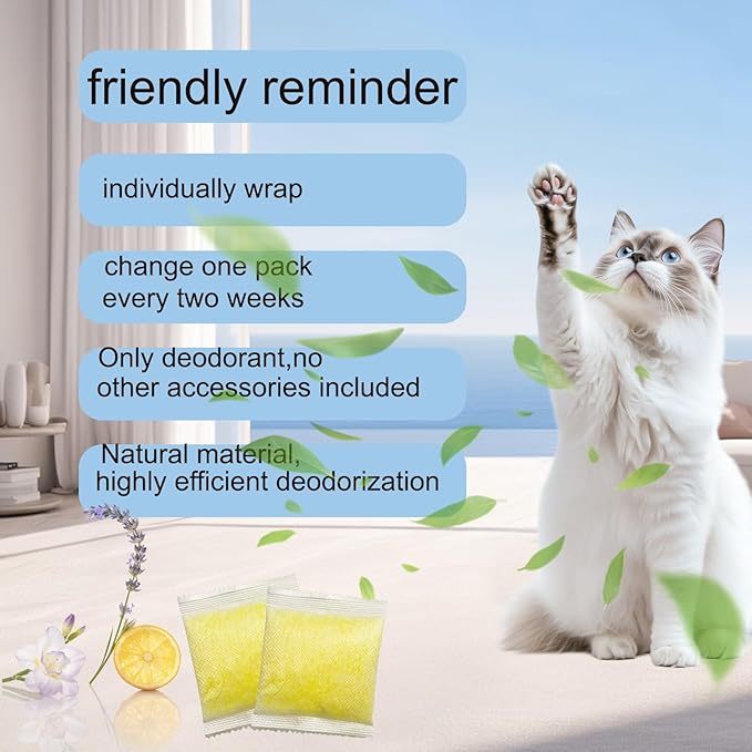 10 PCS Cat Litter Deodorizer Refills Compatible with Whisker OdorTrap Pod,Odor Remover Refills for Litter-Robot 4 Waste Bags & Litter-Robot 3 Waste Drawer, Litter Box Odor Eliminator (Lemon)