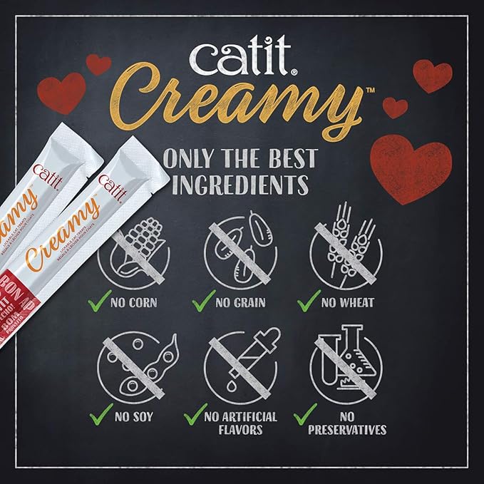 Catit Creamy Lickable Cat Treat, Healthy Cat Treat, Salmon, 24 Pack