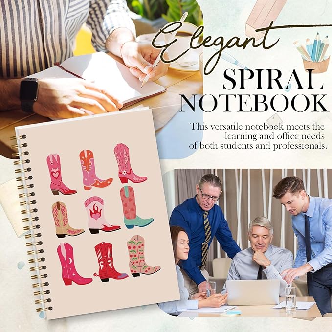 Western Cowgirl Spiral Notebook, Preppy Spiral Journal Notebooks, Western Gifts for Women Girls, 5.5x8.3 Inch - A14