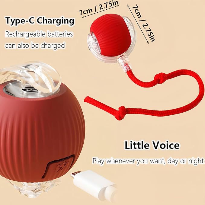 Interactive Rolling Cat Ball, 2025 Smart Automatic Cat Dog Toys, Automatic Cat Toys, Self Moving Cat Toys, Interactive Cat Toy Ball for Bored Small Dogs, Cats (3Pcs-A)