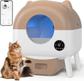 Bashaw Self Cleaning Litter Box, Large Capacity Automatic Litter Box for Multiple Cat, App-Controlled with Odor Removal & Safety Protection (White)