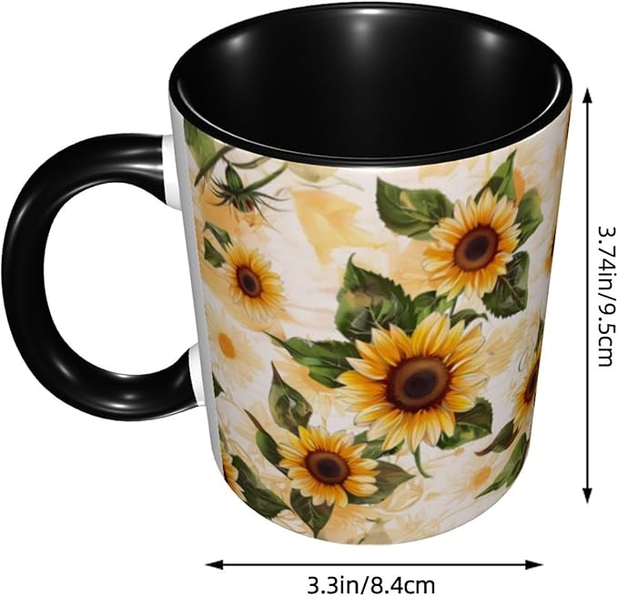 Sunflower Coffee Mug 11OZ Funny Ceramic Tea Cup Kitchen Decor Novelty Mugs for Home Office Travel