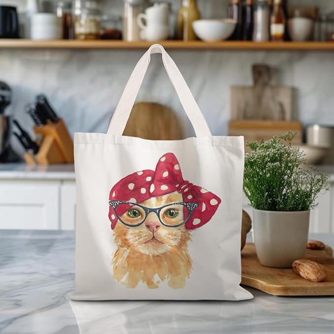 Canvas Tote Bag Aesthetic,Zoon Cow Dog Cat Tote Bag,Gifts for Women Canvas Tote Bags