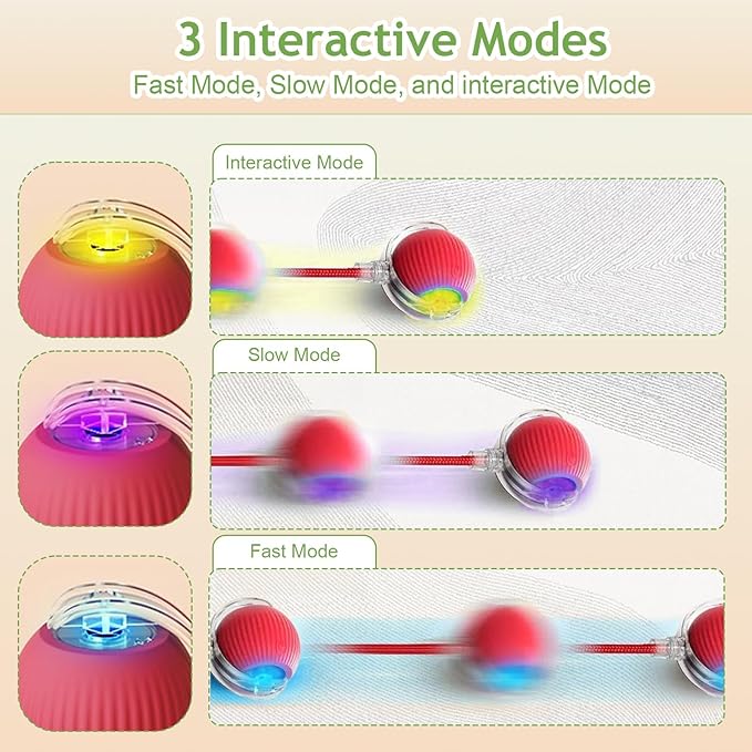 Interactive Cat Toys for Indoor Cats, 2025 New Motion Activated Cat Balls with 360° Smart Automatic Rolling Moving for Bored Kitten Pet Cats Dogs (Gray)