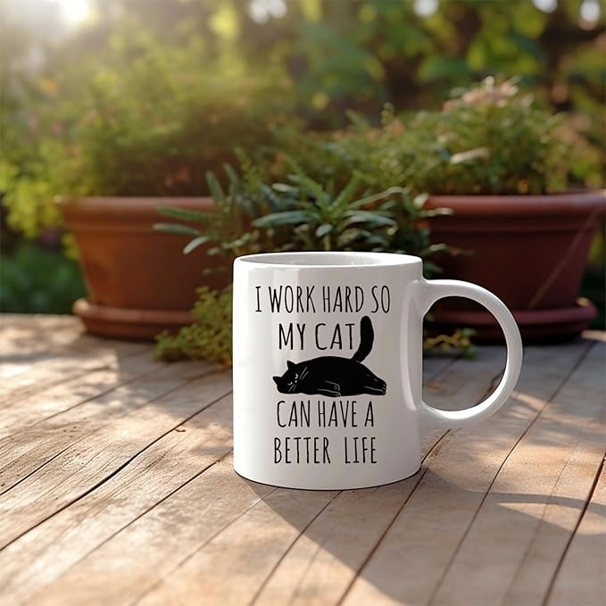 Funny Cat Themed Mug for Cat Lovers Gift - Boyfriend, Mom, Dad, Colleague, Boss - Birthday