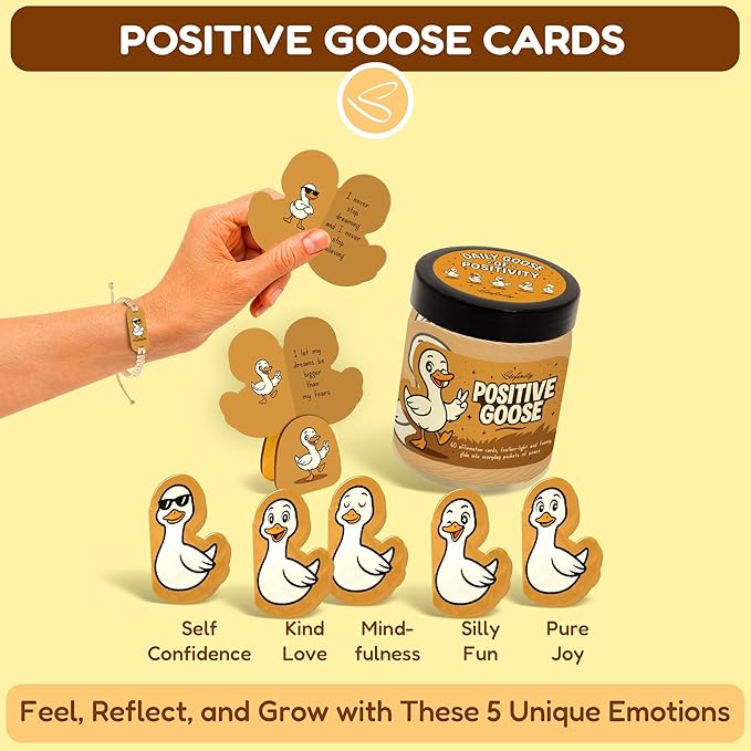 Stofinity Silly Positive Goose White Elephant Gift, Easter Gifts For Women - Xmas Basket Gift Ideas For Teen Girl Trendy Stuff, Goose Birthday Present For Women, Motivational Desk Decor