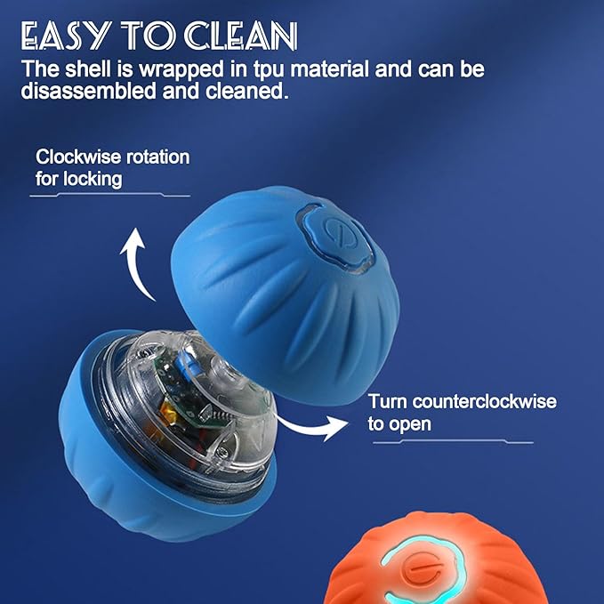 Shaky Ball Toy for Small Dogs, Vibrating Dog Ball, Automatic Interactive Rolling Dog Toys for Puppies and Small Dogs Cats(s-Orange)