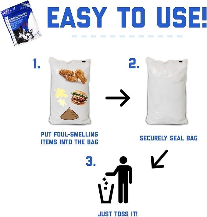 Scoop & Bag Odor Sealing Cat Litter Poop Waste Bags 3 Pkgs