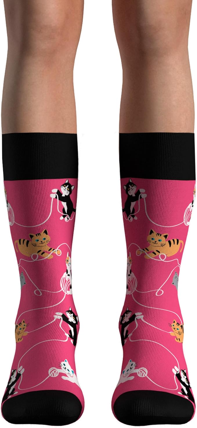 Cavertin Women's Novelty Socks with Gift Box Cat Lover Dog Mom Book Lover Cat Mom Llama Unicorn Sloth Corgi