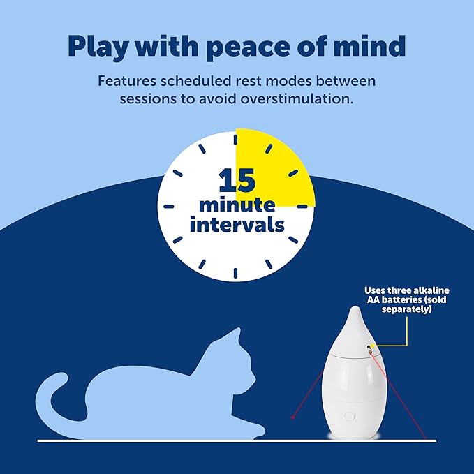 PetSafe Zoom Rotating Laser Cat Toy - Encourages Multi-Cat Play - Dual Red Laser Beams - Motion Toy - Whisper Quiet Operation - Battery Operated