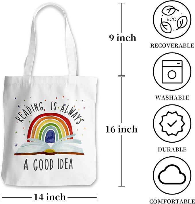 Grace Yonks Cute Canvas Tote Bag – Aesthetic Large Reusable Bag