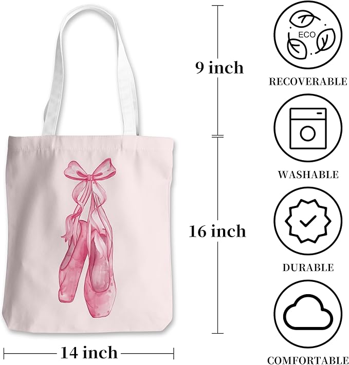 Grace Yonks Cute Canvas Tote Bag – Aesthetic Large Reusable Bag