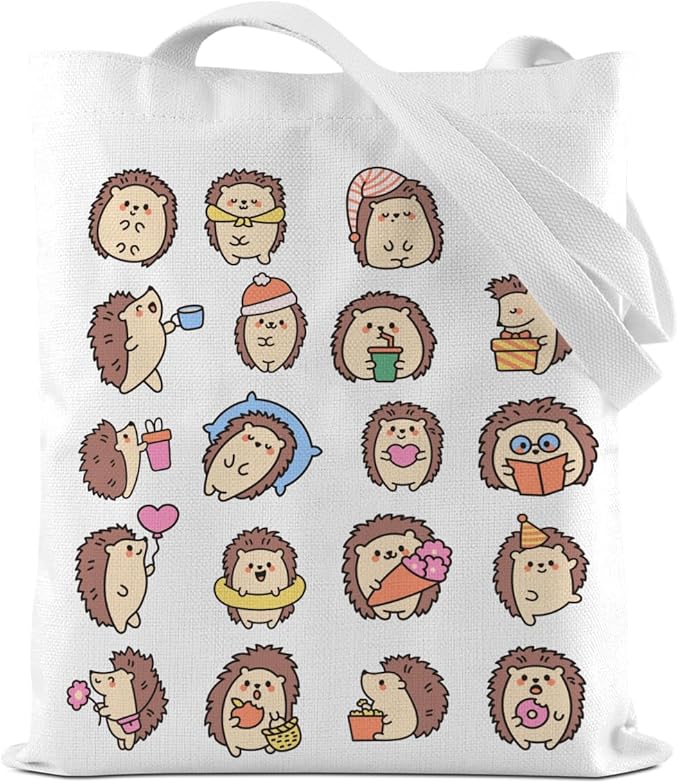 Turtle Gifts Shark Gifts Tote Bag, Hedgehog Horse Gifts for Women Girls, Animals Reusable Grocery Bag Shopping Bag