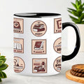Book Lover Mug 11 oz, Funny Bookish Stamp Gifts, Library Theme, Cute Novelty Coffee Cup for Book Lovers & WritersUnique Gift for Women Readers, Bookworm, Librarian