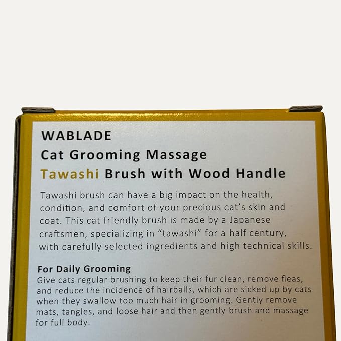 Cat Brush for Indoor Cats – Soft Gentle Natural Sisal Cat Grooming Brush & Cat Massage Brush, Collects Loose Surface Fur (Not a Heavy Deshedding Tool), Handmade in Japan (Type-B)