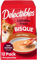 Delectables Lickable Treat Bisque Non-Seafood Wet Cat Treat with Real Chicken, Food Topper, Hydrating, Grain-Free, No Fillers, By-Products, Added Preservatives, 1.4oz Pouch, 12ct