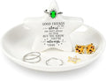 PUDDING CABIN Best Friend Gift - Good Friends are Like Stars Ceramic Jewelry Dish, Star-Shaped Ring Holder for Vanity, Friendship Gift for Women, BFF, Sister