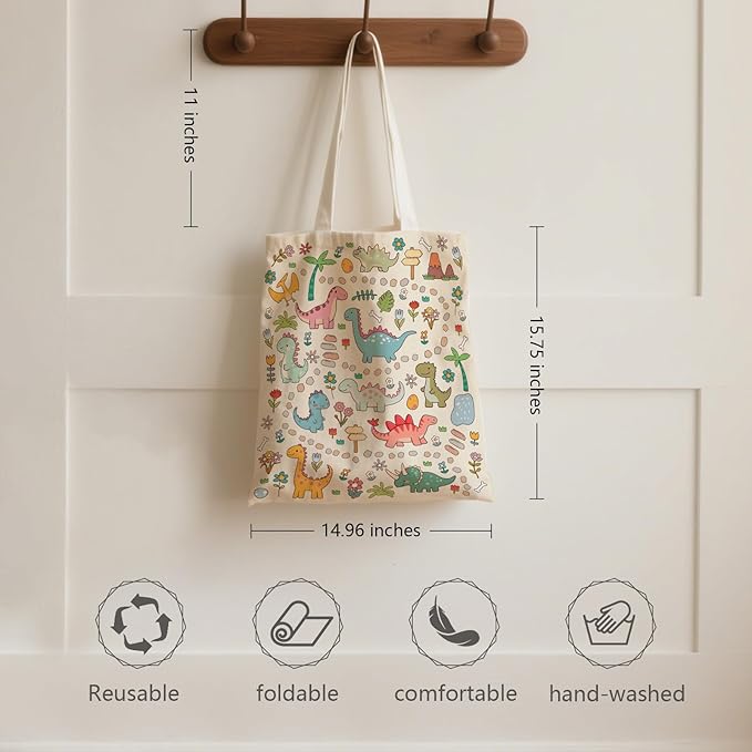 Aesthetic Canvas Tote Bag for Women - with Magnetic Snap Closure & Zipper Inner Pocket Reusable Bag for Shopping