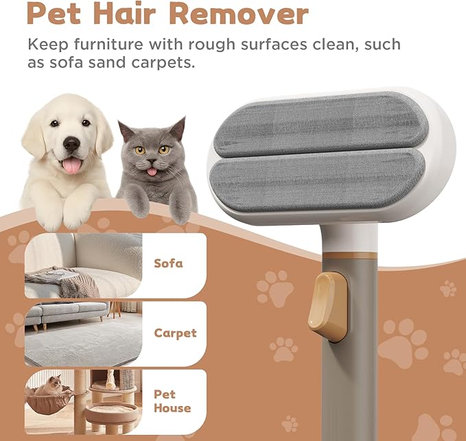 Dog Brush for Shedding, 3-in-1 Cat Hair Brush for Indoor Cats, Self Cleaning Deshedding & Grooming Brush, Furminator for Long & Short Hair Pets