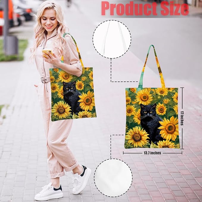 Hanamiya Na Tote Bag with Zipper Pockets, Tote Bag Reusable Shopping Grocery Bags Birthday Gifts for Women, Weekender Bags