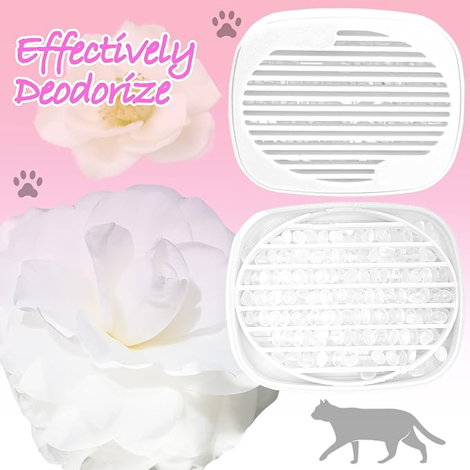 NewKe 4 Pcs Robertet Fragrance Box for PetSnowy Snow+ Automatic Cat Litter Box, Odor Remover for PetSnowy Self-Cleaning System, Removing Litter Odors, White Tea Aroma, Fragrance Refills