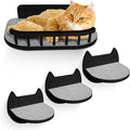 Cat Wall Shelves – 3 Steps Climbing Furniture & Perch for Indoor Cats up to 30lbs, Wooden Floating Shelf with Non-Slip Pad Bed, Modern Corner & Wall Mounted for Playing and Lounging - Black