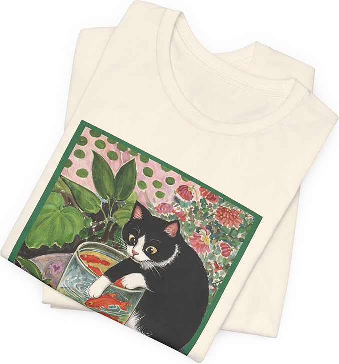 Vintage Cat Painting T Shirt, Matisse Inspired Cat Tee, Retro Art Aesthetic Shirt, Funny Cat Lover Gift