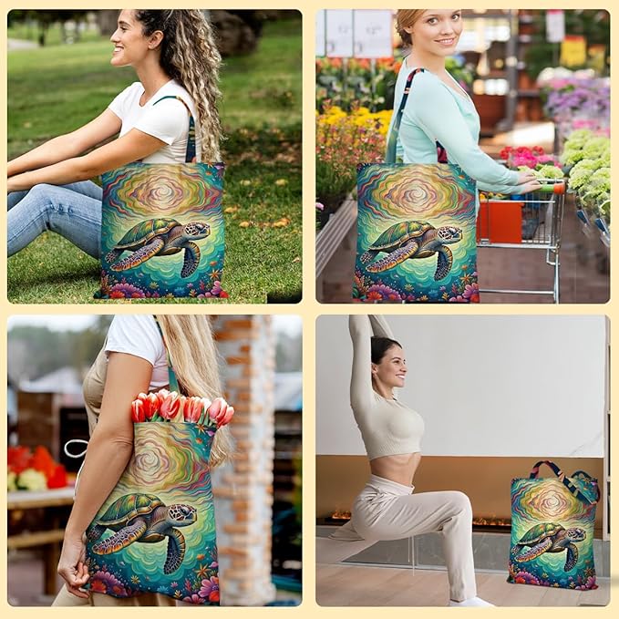 Hanamiya Na Tote Bag with Zipper Pockets, Tote Bag Reusable Shopping Grocery Bags Birthday Gifts for Women, Weekender Bags