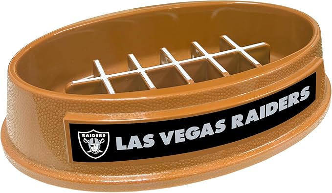 NFL Super-Bowl - Las Vegas Raiders Slow Feeder Dog Bowl, Football Design for Healthy Digestion, Non-Slip Pet Feeder for Large & Small Dogs & Cats