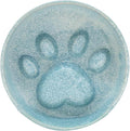 Ceramic Slow Feeder Bowl, 6.69 x 5.7 inches, Elevated Design with Paw Pattern, for Cats and Small Dogs (Blue)