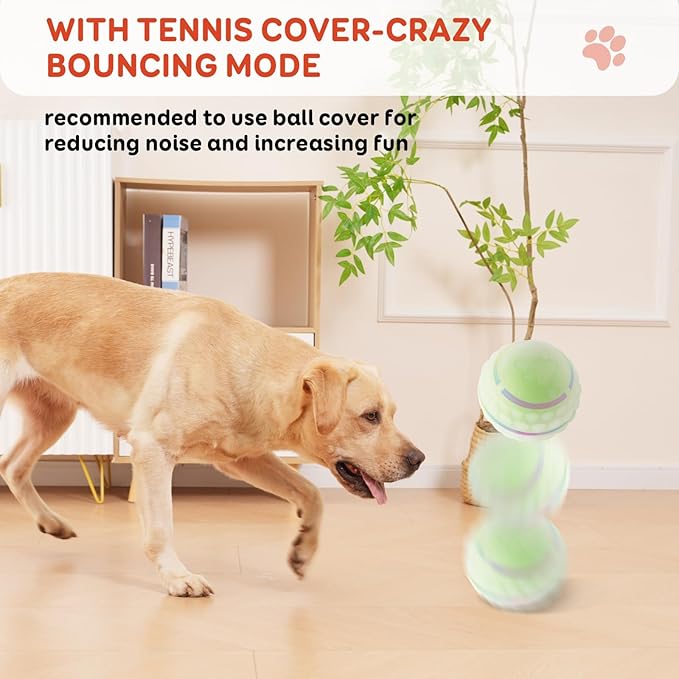 Interactive Dog Toys Ball for Small & Medium Dogs, Durable Chew Toy for Aggressive Chewers, Automatic Rolling Dog Balls with Silicone Cover(Diameter 3.15 inches)