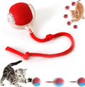 2025 New Interactive Dog Cat Toys Balls, Interactive Rolling Ball Cat Toy, 360° Smart Automatic Rolling Pet Ball (red, one Size)