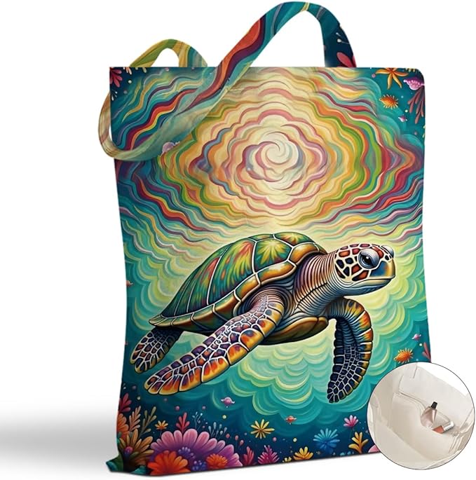 Hanamiya Na Tote Bag with Zipper Pockets, Tote Bag Reusable Shopping Grocery Bags Birthday Gifts for Women, Weekender Bags