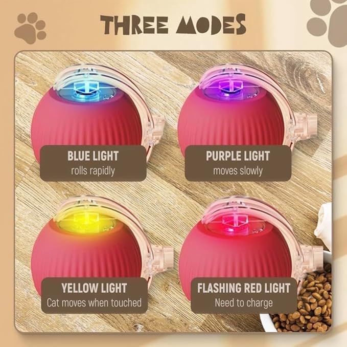 Interactive cat Toy Ball Chaser led recharable USB (Grey)