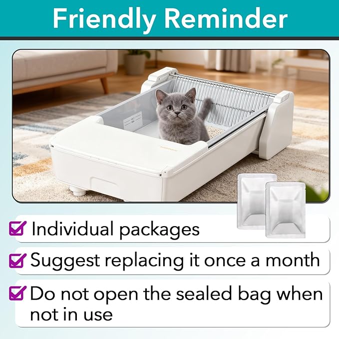 24 Pcs Cat Litter Deodorizer Compatible with Meowant MW-SC01/MW-SC02/MW-SC03/ MW-SC09 Self-Cleaning Cat Litter Box, Cat Toilet Odor Control Deodorant Gel
