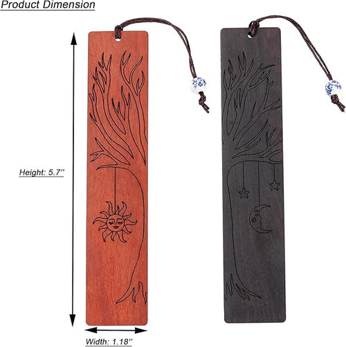 2 Pcs Bookmark, Cool Bookmarks for Men Women, Gifts for Book Lover Bookworm (Sun Moon Star)