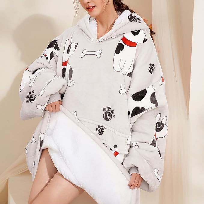Narecte Cozy Oversized Blanket Hoodie Wearable Blanket Adults Soft Hooded Blanket Hoodie Birthday Gifts for Women Christmas