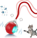 Interactive Cat Toys for Indoor Cats, 2025 New Upgraded Moving Kitten Ball with Chirping Sound, Rechargeable Fast Rolling Ball, Fun Automatic Cat Toys for Bored Adult Kitten Exercise, Red