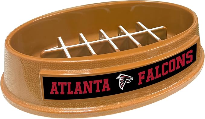 NFL Super-Bowl Atlanta Falcons Slow Feeder Dog & Cat Bowl. Football Design for Healthy Digestion. Non-Slip for Large & Small Pets