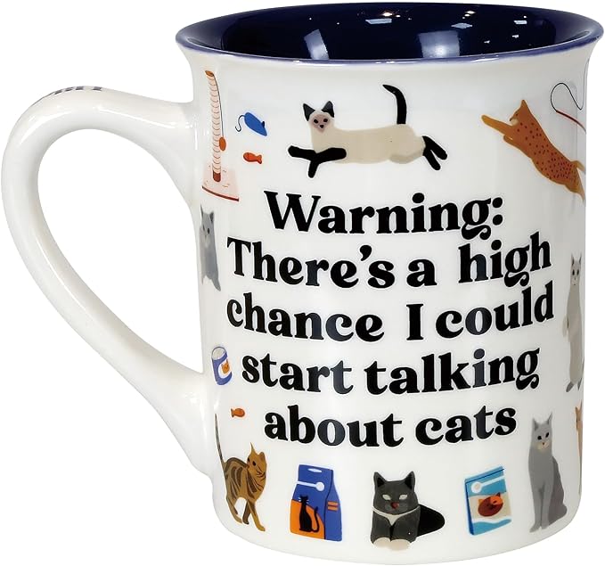Enesco Our Name is Mud Pets Cat Person Start Talking Warning Coffee Mug, 16 Ounce, Multicolor