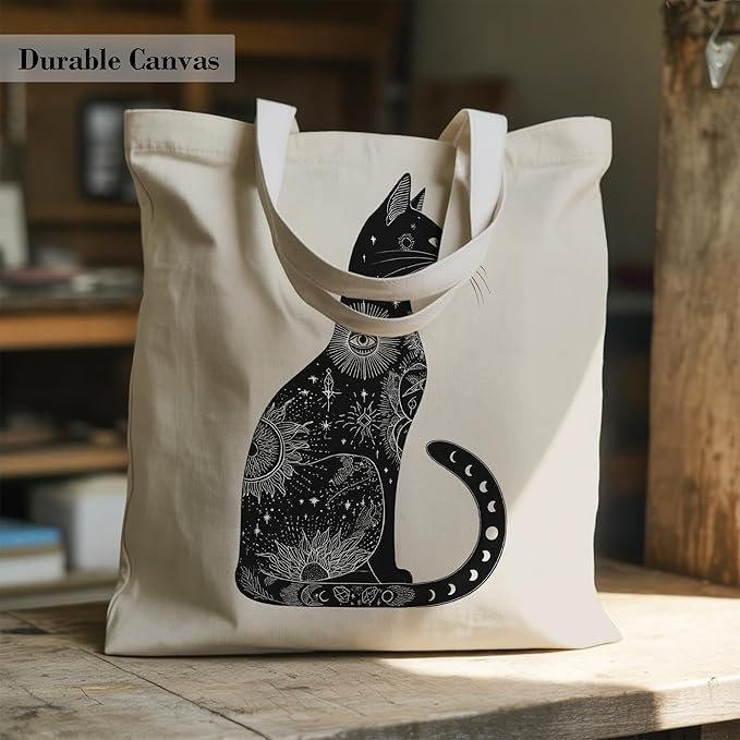 Pets Lover Gifts Tote Bag for Women, Dogs Cats Bee Aesthetic Canvas Bag with Inner Pocket