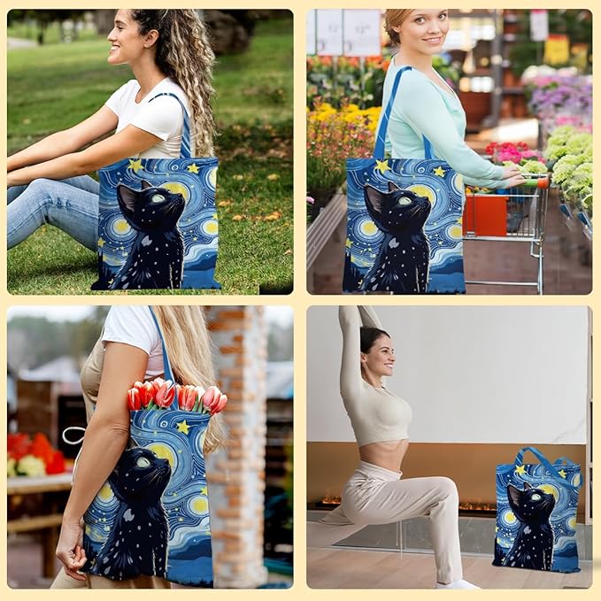 Hanamiya Na Tote Bag with Zipper Pockets, Tote Bag Reusable Shopping Grocery Bags Birthday Gifts for Women, Weekender Bags