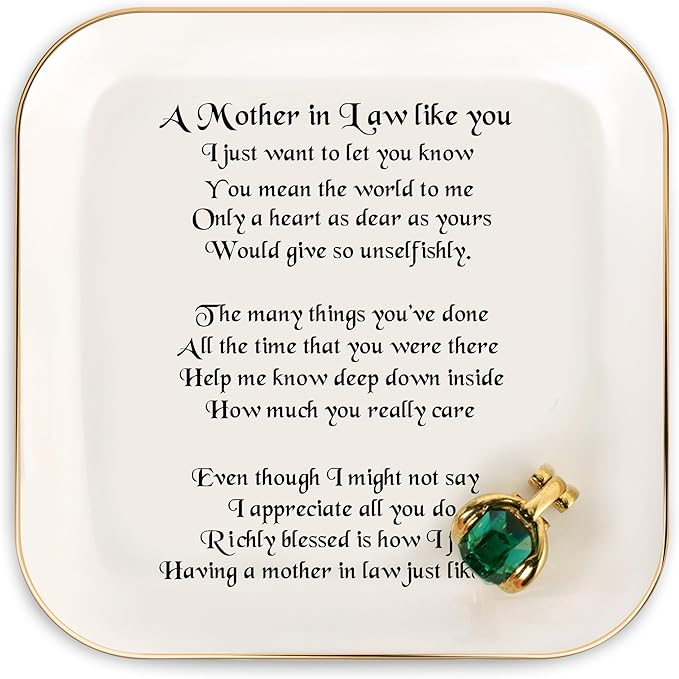 Mother in Law Gifts from Daughter in law, Jewelry Dish for Women Birthday Gift for Mothers in Law, Mother's Day Wedding Gifts for Mother in Law, Appreciation Thank You Gift for Mother-in-law